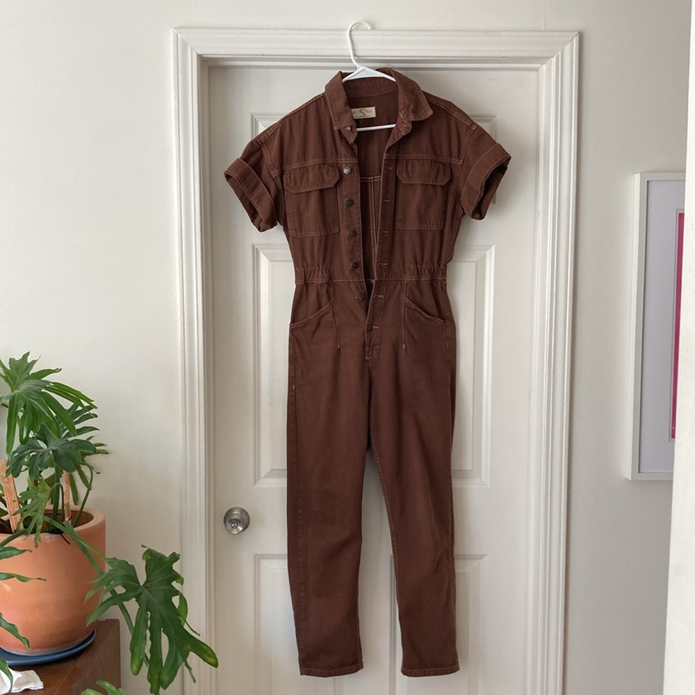 Free people brown jumpsuit